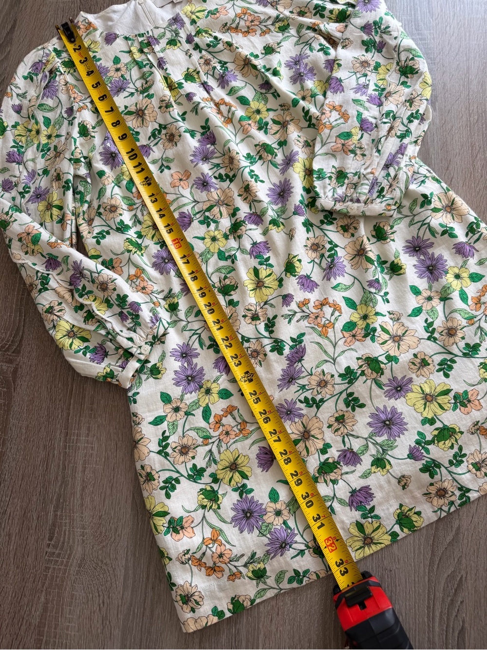 LOFT Floral Long Sleeve Shift Dress Linen Blend Size 8 Petite NWT - Picture 8 of 13